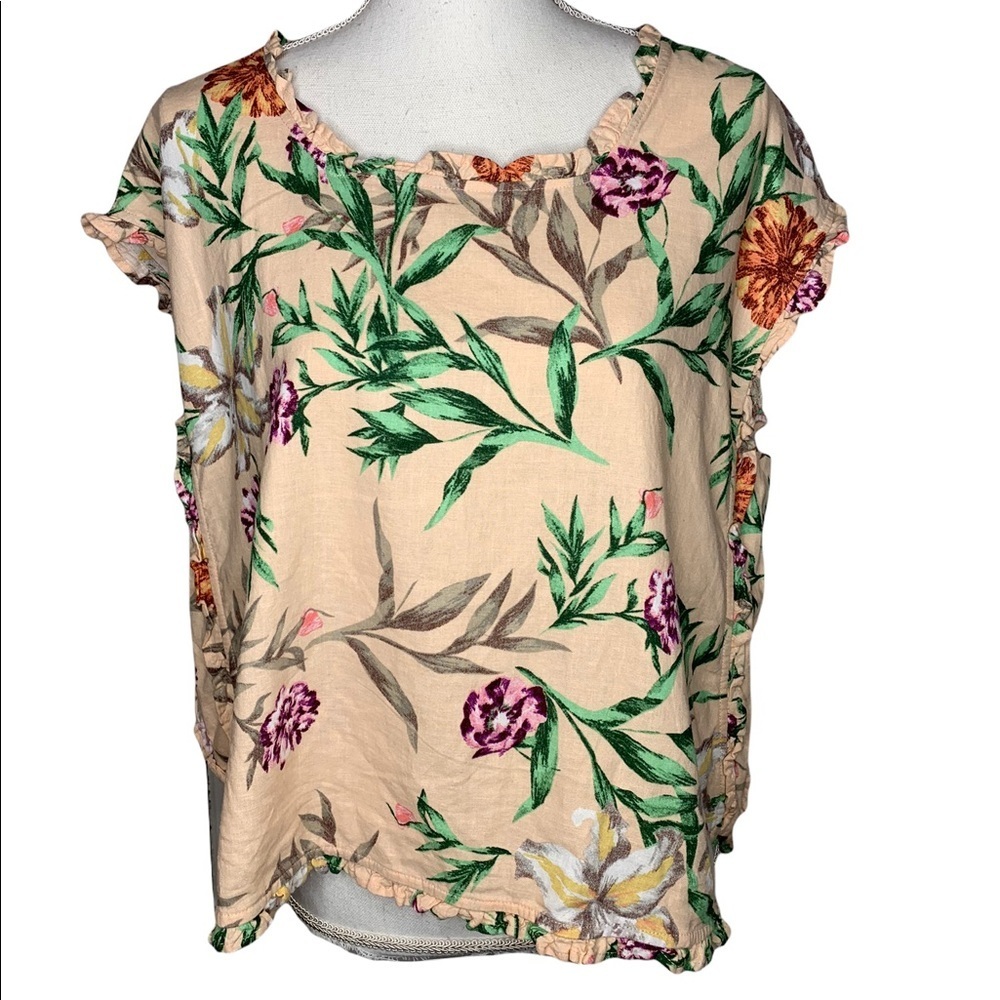 For Cynthia Linen Blend Top
